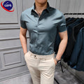 OEM Custom Logo Chemises Hommes 2023 Camisas Manga Corta Business Dress Mens Shirt Shorts Sleeve Office Men's Shirts