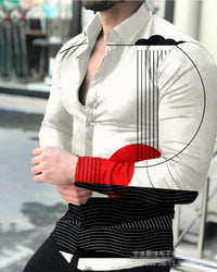 Fashion Custom Men Tee Dress Shirts Casual Clothes Long Sleeve Printing Shirts For Mens