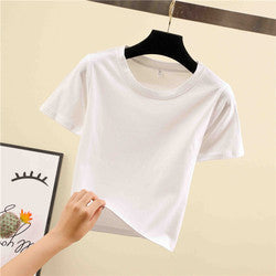 Fashion Wholesale Spring Oversize Blank Yoga Top Women Tees Cropped Plain T Shirt For Ladies