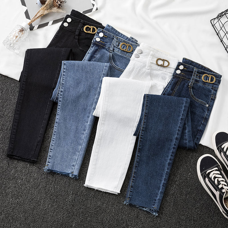 high quality used black white outfit two piece jean sets ladies plus size for fat usa 2xl--8xl sizes high waist jeans for women