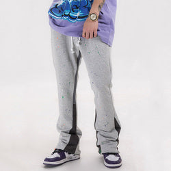 Custom Men's Elastic Waistband Mens Stacked Flare Sweatpants Men Fitness Trousers High Quality Casual Flared Jogger Track Pants