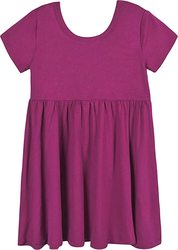 Toddler Girl Buttery Soft Bamboo Short Sleeve Kids Dresses Twirl Dress