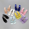 classic stiletto heel ladies sandals individual heels square toe solid shoes women