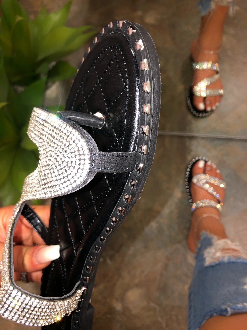 busy girl al8057 womens slides fancy flip flop flat soft sole slippers shoes for women and lady