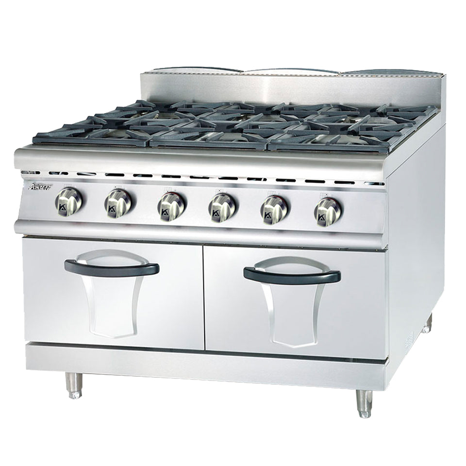 GH997 Multifunctional Restaurant Commercial Gas Burner Stove Range with Cabinet or Electric/Gas Oven Kitchen Equipment