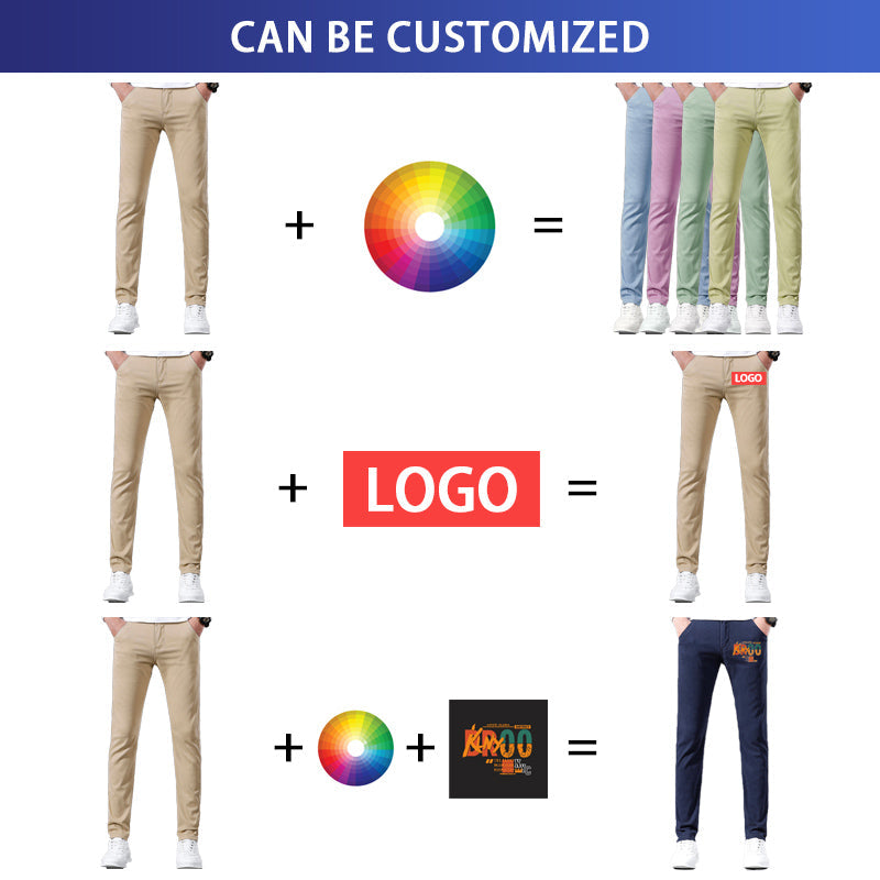2023 Fashion Summer Blank Simple Straight Men Long Pants High Quality Custom White Linen Casual Trousers For Men