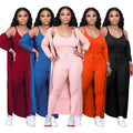 custom logo drop ship 2020 solid women fall clothing 2020 long sleeve long pants women three piece pant set a5198