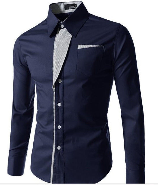 enerup wholesale new design camisa masculina long sleeve mens korean slim formal casual male dress shirt
