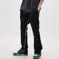 Custom Men's Elastic Waistband Mens Stacked Flare Sweatpants Men Fitness Trousers High Quality Casual Flared Jogger Track Pants