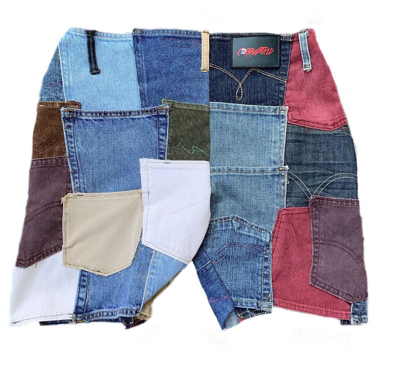 DiZNEW pocket Stitched Denim Shorts men'S Summer Jeans personality washing fashion cowboy men's shorts