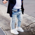 Hot Selling Acid Wash Denim Jeans For Kids Cotton Soft Stretch Blue Denim Kid's Jeans