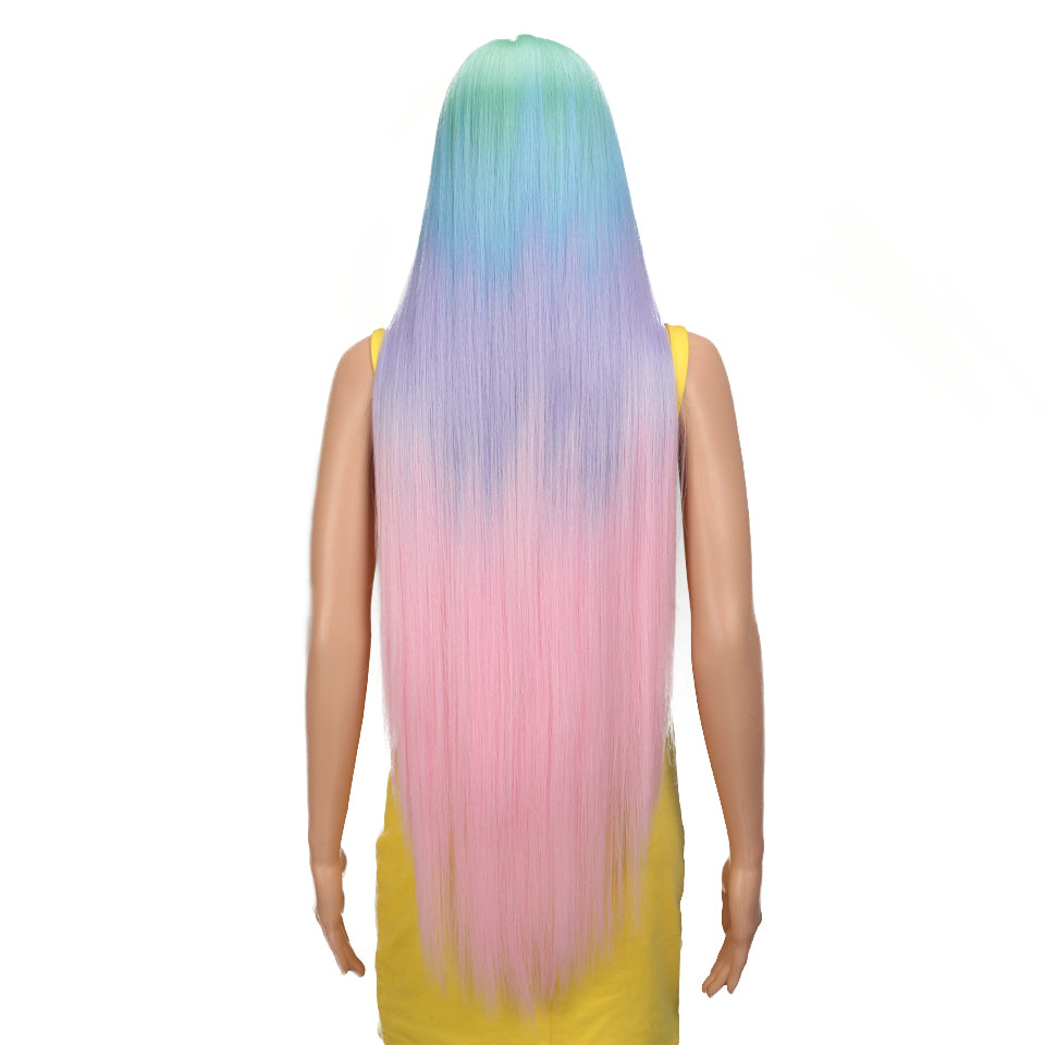 natural hair wigs for black women straight synthetic lace front hair 38 inch ombre lace front wig cosplay blonde lace front wig