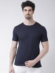 Mens Cotton Navy Round neck T-shirt Bulk Product Men Custom Made Two Tone T-shirt