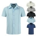 Wholesale Casual Fashion Design Summer Short Sleeve Shirts Button Up Mens Linen Beach Shirt