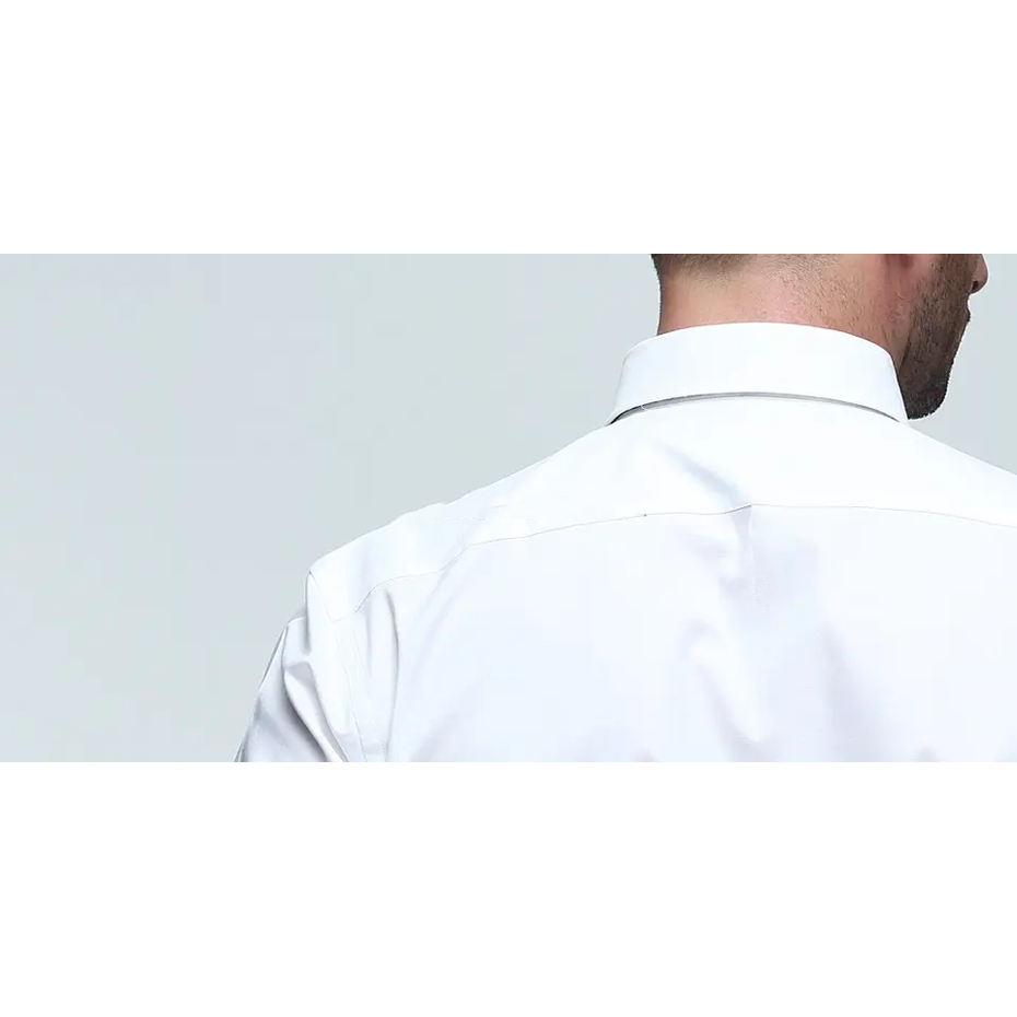 Oeko-Tex Custom Solid Long Sleeve Wrinkle-Free Formal Business Casual Button Down White Men Dress Shirts