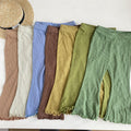 Wholesale summer pit cotton bell-bottom kids pant wide leg fashion girls pants