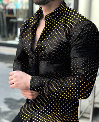 Fashion Custom Men Tee Dress Shirts Casual Clothes Long Sleeve Printing Shirts For Mens