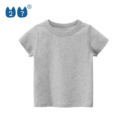Custom Printing Solid Color Unisex Kids Top Clothes Cotton Comfortable Girls Boys Short Sleeve T Shirt