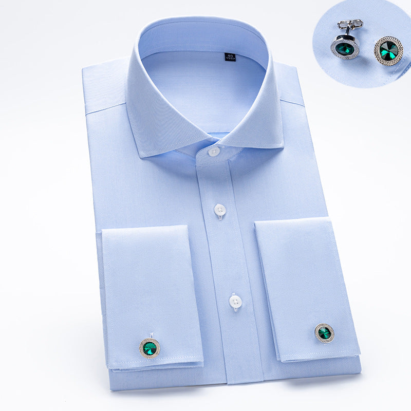 New TC 35% Cotton/ 65% Polyester French Cuff Men's Dress Shirt Warriors Shirts For Men