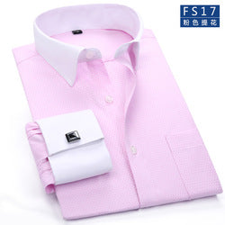 MS-P78 French White Shirt Men's Long Sleeve Overseas Shirt Groom Dress Cotton Slim Shirt