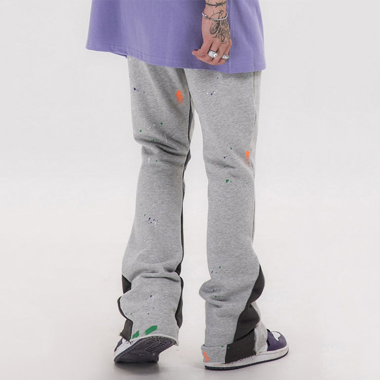 Custom Men's Elastic Waistband Mens Stacked Flare Sweatpants Men Fitness Trousers High Quality Casual Flared Jogger Track Pants