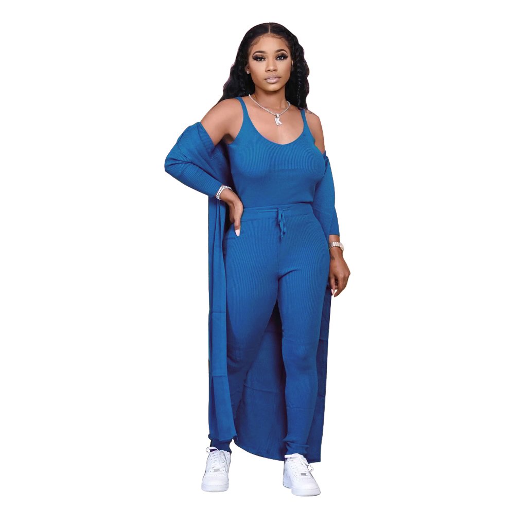custom logo drop ship 2020 solid women fall clothing 2020 long sleeve long pants women three piece pant set a5198