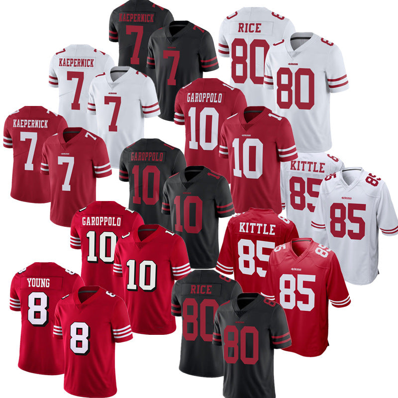Embroidery American Football Jerseys Custom San Francisco 17 Sanders 19 Samuel 80 Rice 85 George Kittle Stitched Sports Jersey