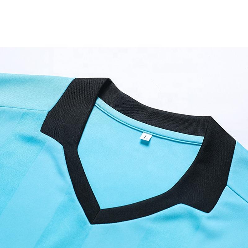 professional customized football referee jerseys referee shirt sets multi color optional v neck soccer judge uniforms