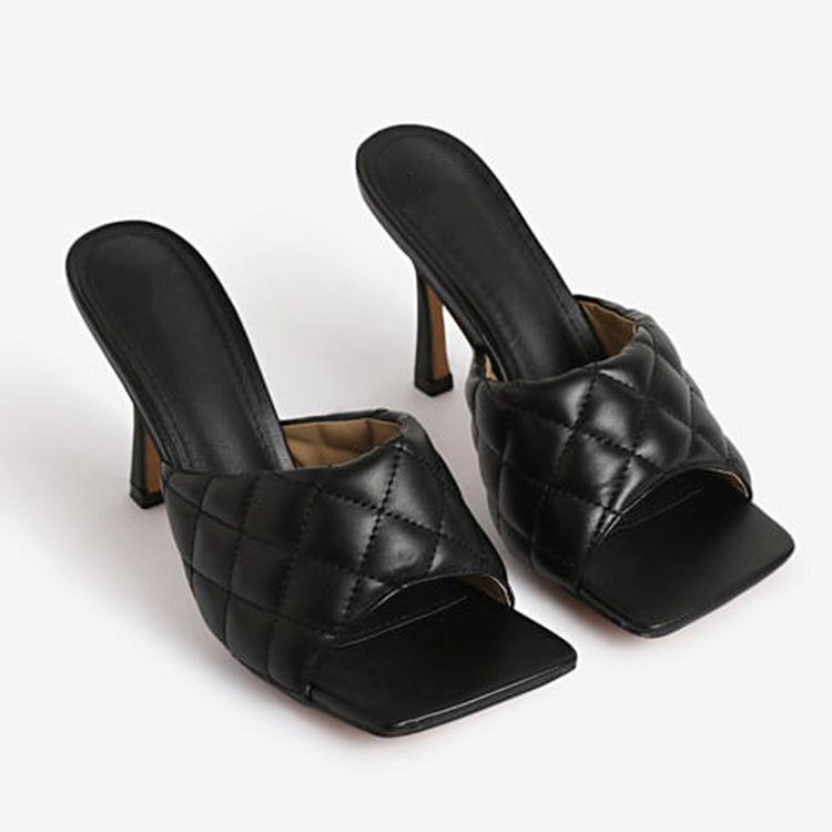 classic stiletto heel ladies sandals individual heels square toe solid shoes women