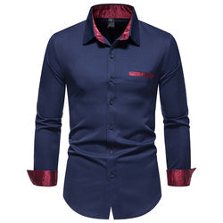 Paisley Patchwork Mens Dress Shirts 2022 Brand New Wedding Party Club Tuxedo Shirt Men Long Sleeve Button Down Chemise Homme 2XL