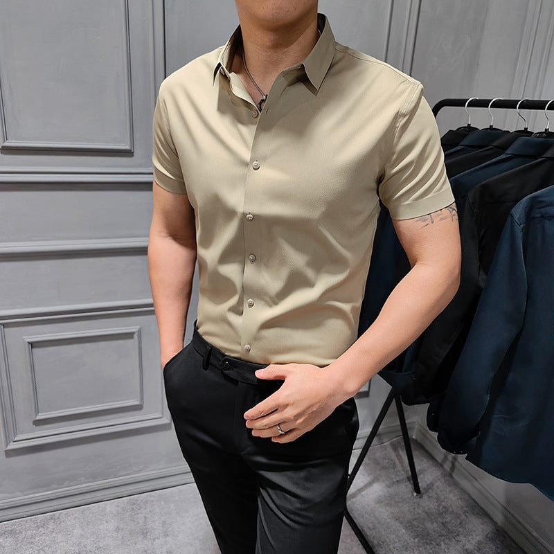 OEM Custom Logo Chemises Hommes 2023 Camisas Manga Corta Business Dress Mens Shirt Shorts Sleeve Office Men's Shirts