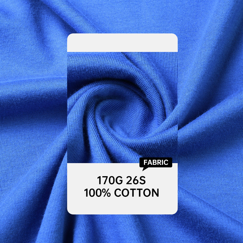 HIC Custom 170G 100% Cotton Printing Logo Tee Shirts Blank Embroidery Unisex Anti-wrin Base Layer Fitness T Shirts