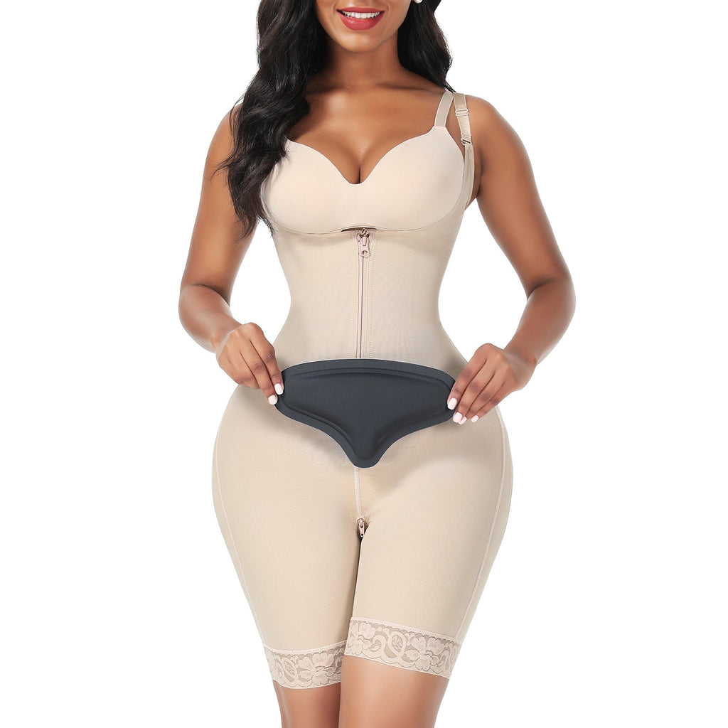 women shapewear slimming bodysuit underbust bodyshaper thigh zipper full body shaper with butt lift full body waist trainer