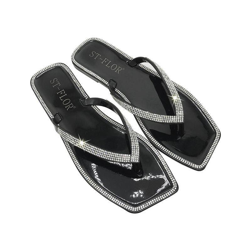 flip flop summer fashion womens jelly slippers wholesaler 2021 hot selling style classic broken diamond indoor flat slippers