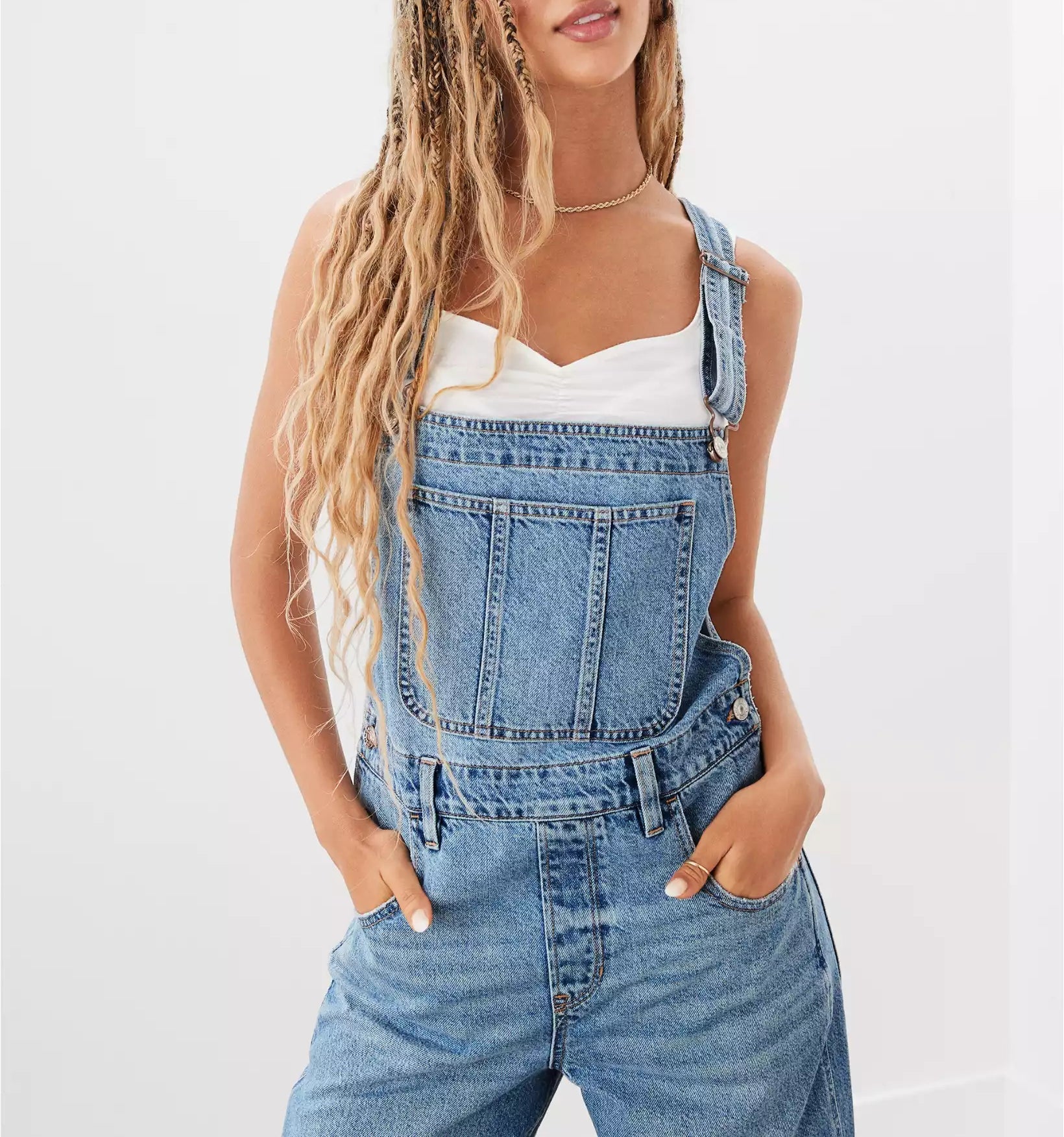 Custom looses  plus size women's  ripped denim  Overalls