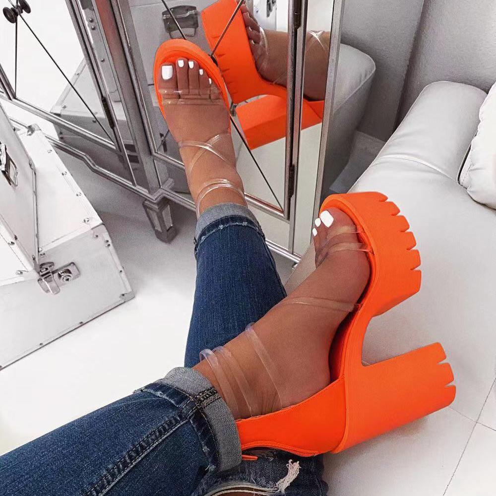 2019 wholesale personalized fashionable women sandals with thick heels