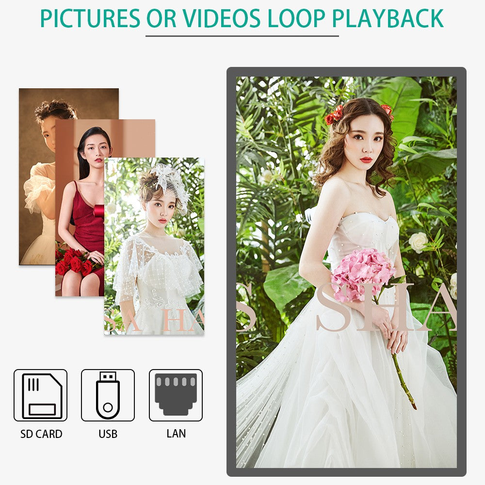 2K 4K 32 43 65 Inch Indoor Outdoor Vertical Hanging Mdiea Player Totem digital signage Screen Lcd Led Panel Advertising Display