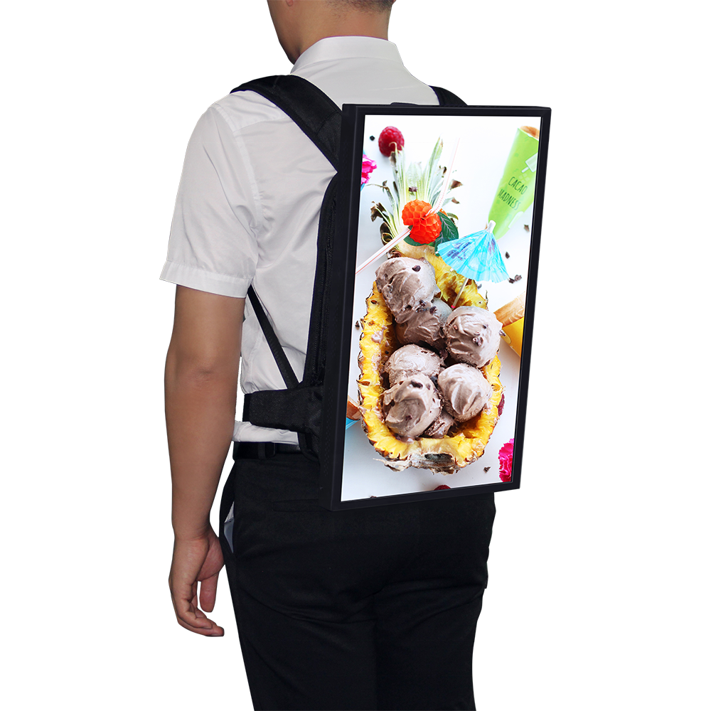 27 inch Portable Backpack Walking Advertising Billboard for Sale Advertising Walking Backpack Display