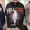 Hot Hellstar men T shirt abstract body print oversized retro washed mens T shirt hip hop cotton men's T-shirts
