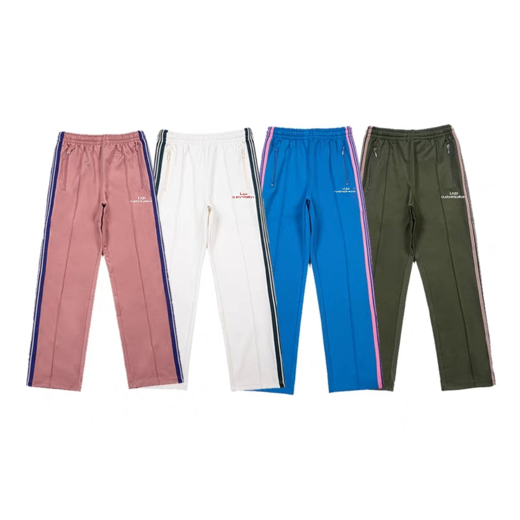 new arrival  polyester trousers men Embroidered Butterfly needles track pants webbing track suits for men oversized pants men