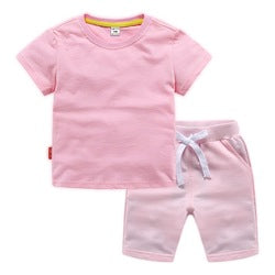 Conyson 2022 Summer Solid Color Cotton Shorts And T Shirt Kids Clothing Sets Custom Baby Boys Clothing Sets 4 To 12 Years Old