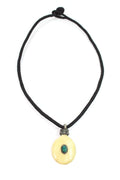 oval bone stone tribal pendant necklace