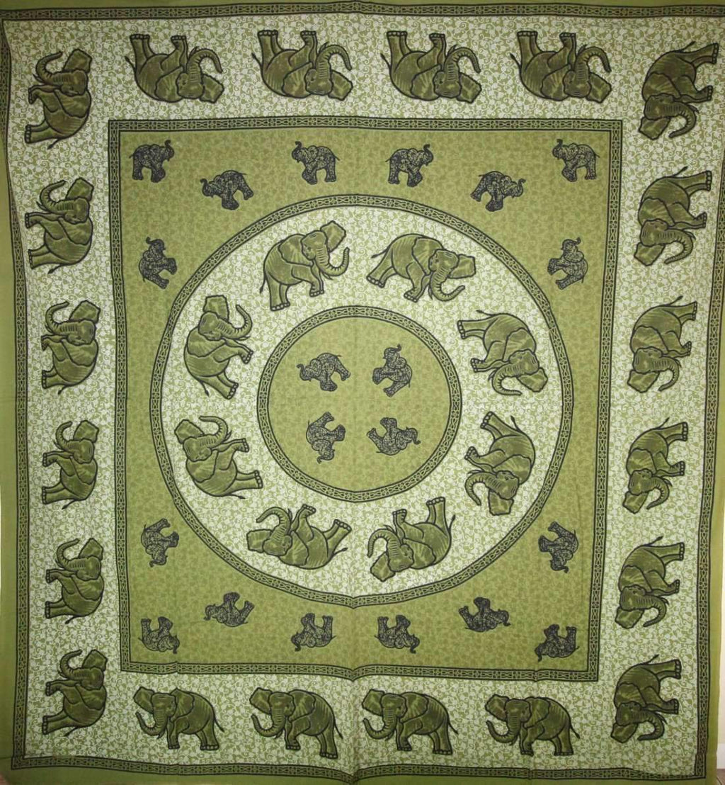elephant herd mandala tapestry