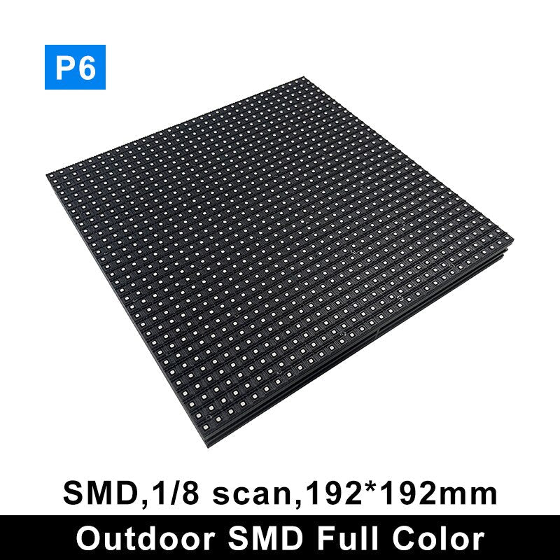 P6 Outdoor SMD RGB LED Display Module Advertising Full Color LED Panel 192x192mm 32x32 Pixels