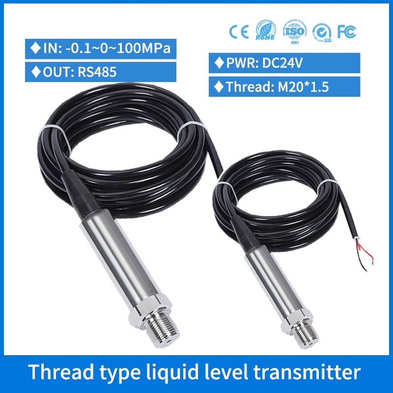 Pump Station Water Level Sensor Plumb Oil Fuel Pressure Sensor Gauge MODBUS RTU RS485 Capacitance Pressure Level Transmitter