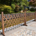 Retractable Expanding Fence Decorative Wooden Fence Pet Safety Fence For Patio Garden Lawn Decoration