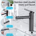 Stainless Steel 360° Rotating Pull-out Faucet Rotating Bathroom Basin Faucet Spillproof Mixer Faucet Accessories with triangle V