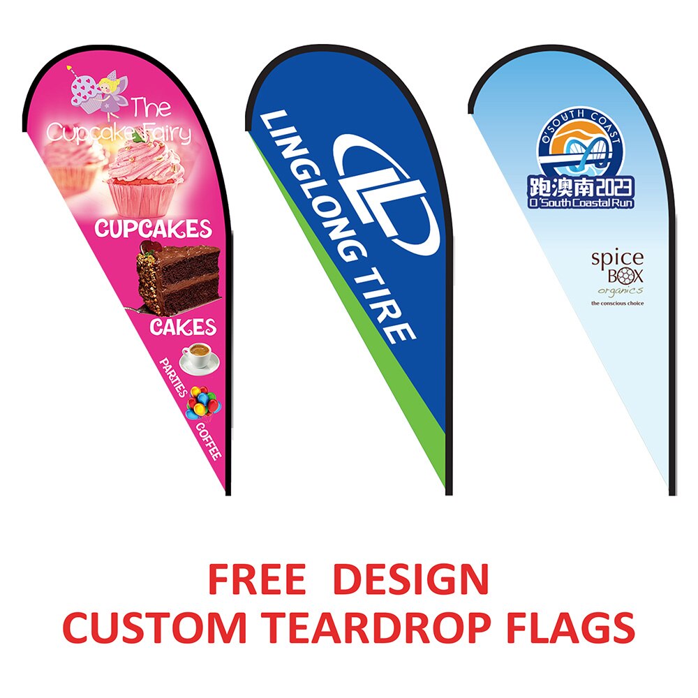 Teardrop Flags Graphic Custom Banner Outdoor Beach Advertising Personalized Celebration Decoration Free Design Without Flagpole