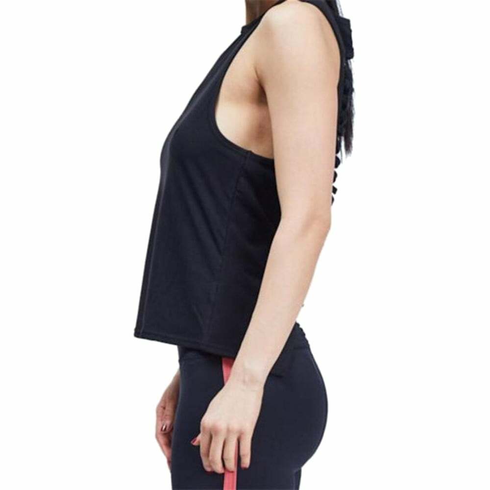 urban savage laced up womens sleeveless top in black