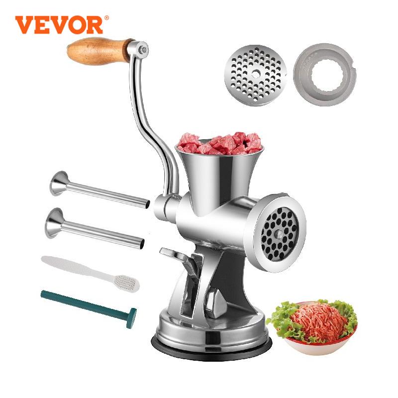 VEVOR Hand Operated Meat Grinder Multifunctional Kitchen Appliance 304 Stainless Steel Home Manual Sausage Stuffer Mincer Maker
